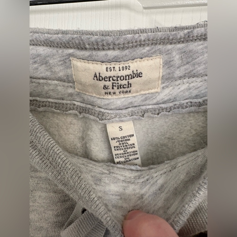 Y2K ABERCROMBIE AND FITCH FLARE SWEATPANTS GRAY GREY LOW RISE EMBROIDERED SMALL - Picture 5 of 8